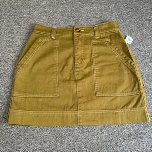 Old Navy Utility Mini Skirt Womens 0 (XS) Olive Denim Pockets Cotton Hammer Loop